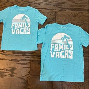 EUC Set of 2 Kids Size S Small 5-6 & Large 10-12 Family Vacation T Shirts